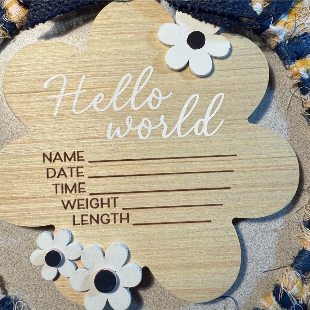 NEW Handmade Baby Canvas Rag Wreath - Picture 2 of 4